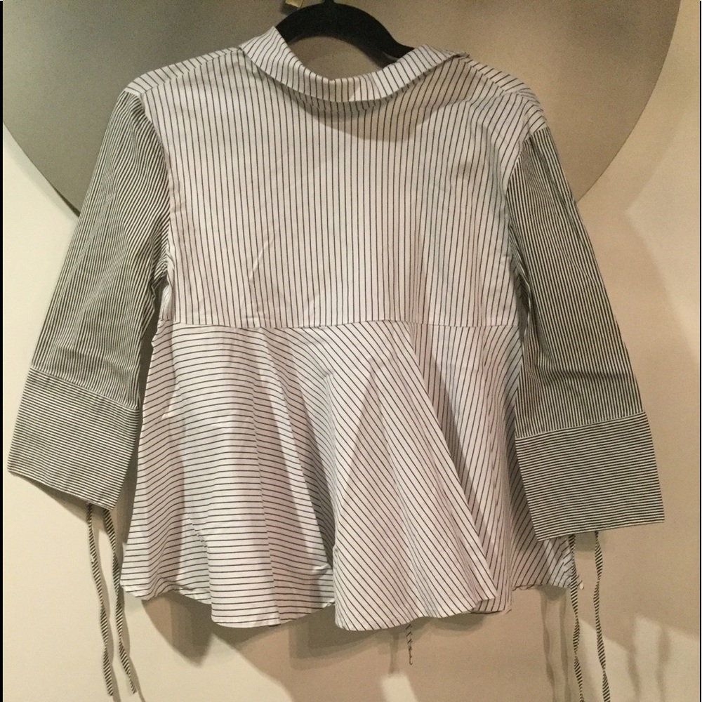 Black and white striped Aline shirt